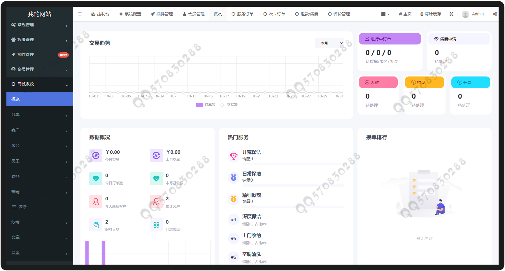 家政月嫂保姆保洁家居安装搬家师傅入驻预约上门服务小程序